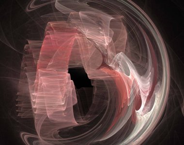 Siyah Renk Üzerine Bir Dijital Fraktal Resmi