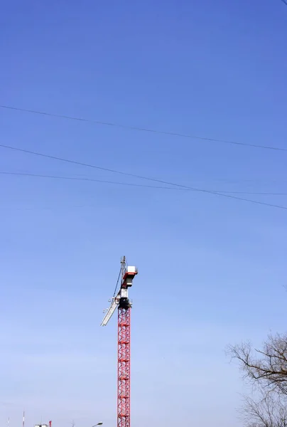 Crane Tower on Sky Background — Stock Photo, Image