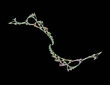 Dijital fraktal ile çok renkli bir çizimi