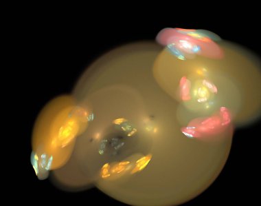 Siyah Renk Üzerine Bir Dijital Fraktal Resmi