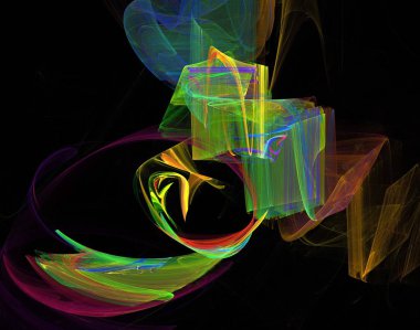 Siyah Renk Üzerine Bir Dijital Fraktal Resmi