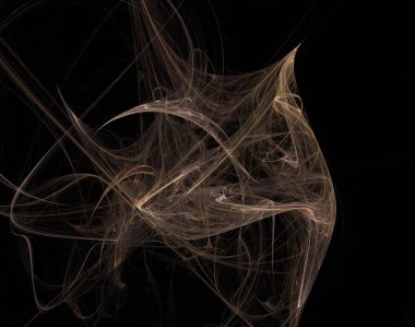 Siyah Renk Üzerine Bir Dijital Fraktal Resmi