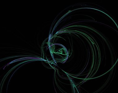 Siyah Renk Üzerine Bir Dijital Fraktal Resmi