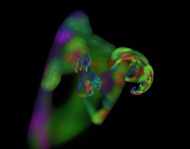 Siyah Renk Üzerine Bir Dijital Fraktal Resmi