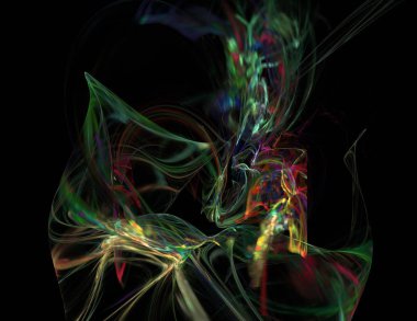 Siyah Renk Üzerine Bir Dijital Fraktal Resmi