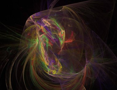 Siyah Renk Üzerine Bir Dijital Fraktal Resmi