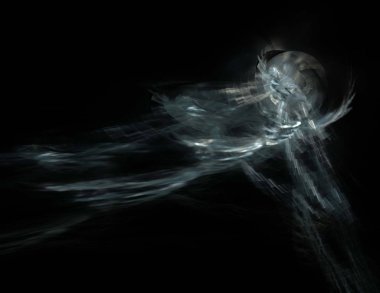 Siyah Renk Üzerine Bir Dijital Fraktal Resmi