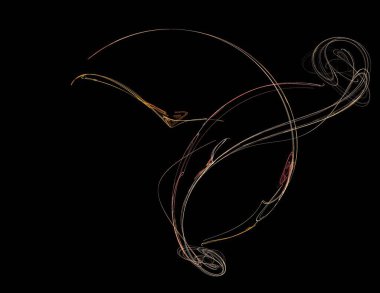 Siyah Renk Üzerine Bir Dijital Fraktal Resmi