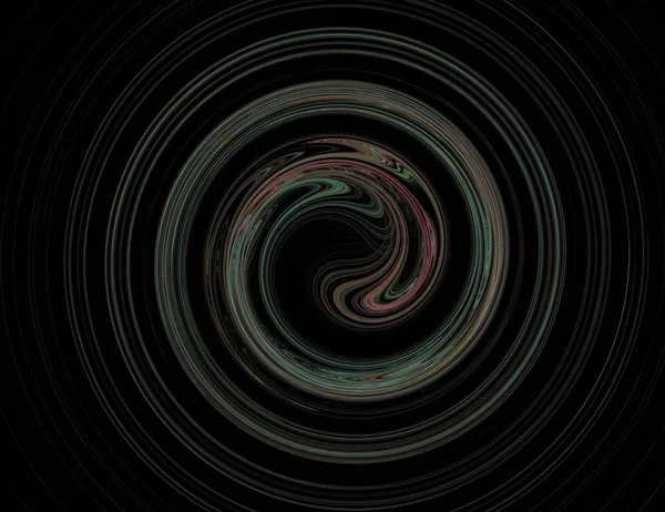 Afbeelding van een digitale fractal op zwarte kleur — Stockfoto