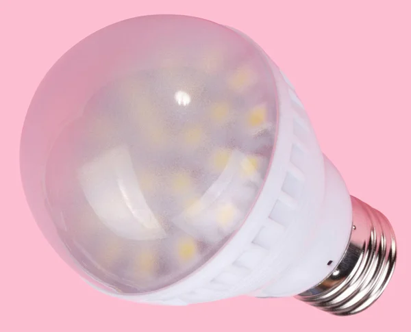 LED trubice lampu na růžovém pozadí — Stock fotografie