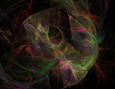 Siyah Renk Üzerine Bir Dijital Fraktal Resmi