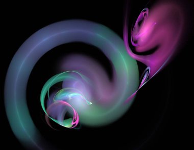 Siyah Renk Üzerine Bir Dijital Fraktal Resmi