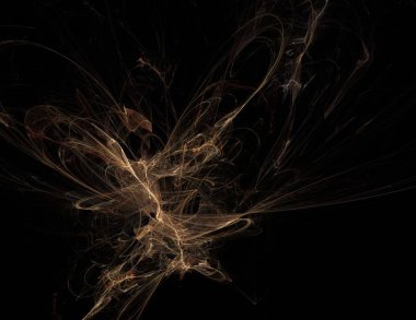 Siyah Renk Üzerine Bir Dijital Fraktal Resmi