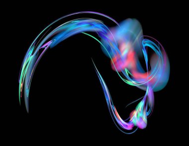 Siyah Renk Üzerine Bir Dijital Fraktal Resmi