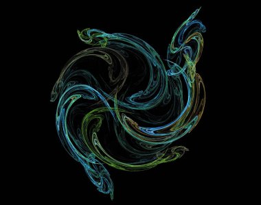 Siyah Renk Üzerine Bir Dijital Fraktal Resmi