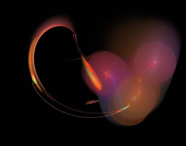 Siyah Renk Üzerine Bir Dijital Fraktal Resmi