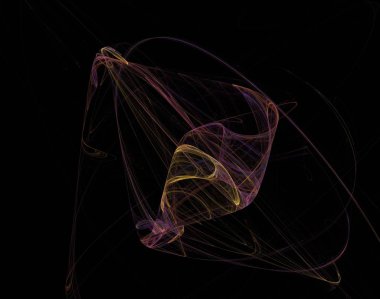 Siyah Renk Üzerine Bir Dijital Fraktal Resmi