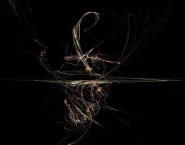 Siyah Renk Üzerine Bir Dijital Fraktal Resmi