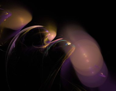 Siyah Renk Üzerine Bir Dijital Fraktal Resmi