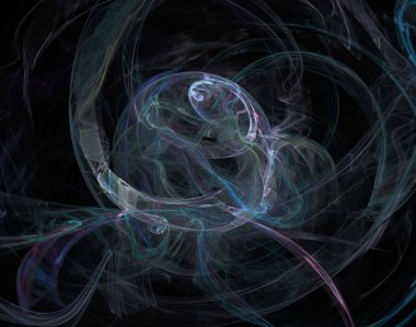 Siyah Renk Üzerine Bir Dijital Fraktal Resmi