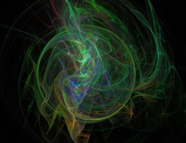 Siyah Renk Üzerine Bir Dijital Fraktal Resmi