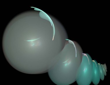 Siyah Renk Üzerine Bir Dijital Fraktal Resmi