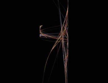 Siyah Renk Üzerine Bir Dijital Fraktal Resmi