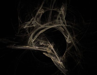 Siyah Renk Üzerine Bir Dijital Fraktal Resmi