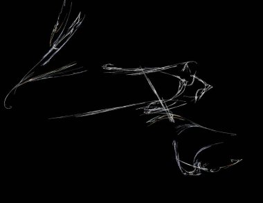 Siyah Renk Üzerine Bir Dijital Fraktal Resmi