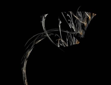 Siyah Renk Üzerine Bir Dijital Fraktal Resmi