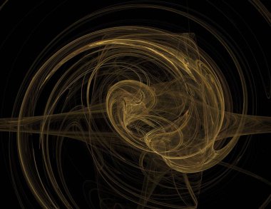 Siyah Renk Üzerine Bir Dijital Fraktal Resmi