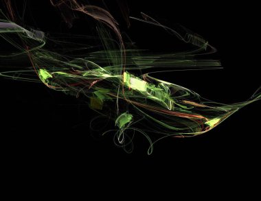 Siyah Renk Üzerine Bir Dijital Fraktal Resmi