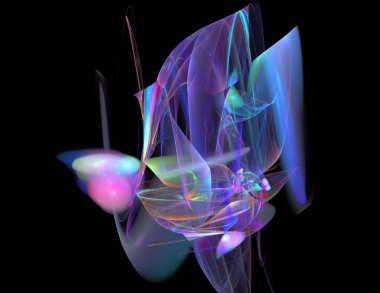 Siyah Renk Üzerine Bir Dijital Fraktal Resmi