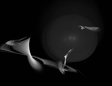 Siyah Renk Üzerine Bir Dijital Fraktal Resmi