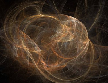 Siyah Renk Üzerine Bir Dijital Fraktal Resmi