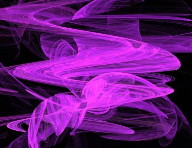 Siyah Renk Üzerine Bir Dijital Fraktal Resmi