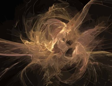 Siyah Renk Üzerine Bir Dijital Fraktal Resmi