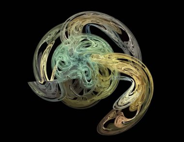 Siyah Renk Üzerine Bir Dijital Fraktal Resmi