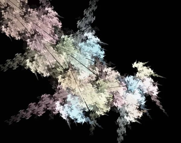 Imagen de un fractal digital en color negro — Vector de stock
