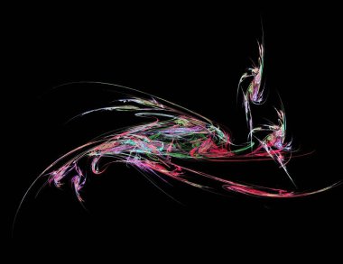 Siyah Renk Üzerine Bir Dijital Fraktal Resmi