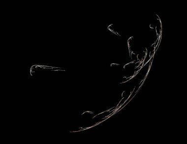 Siyah Renk Üzerine Bir Dijital Fraktal Resmi