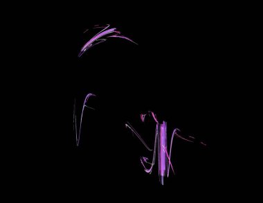 Siyah Renk Üzerine Bir Dijital Fraktal Resmi