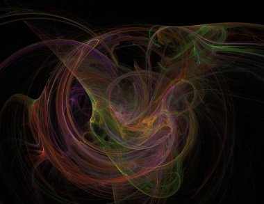 Siyah Renk Üzerine Bir Dijital Fraktal Resmi