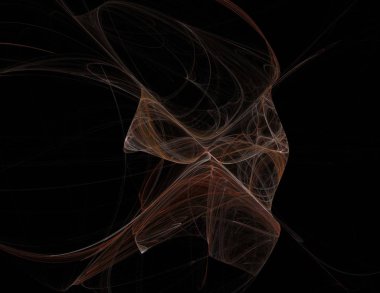 Siyah Renk Üzerine Bir Dijital Fraktal Resmi