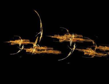 Siyah Renk Üzerine Bir Dijital Fraktal Resmi