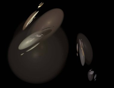 Siyah Renk Üzerine Bir Dijital Fraktal Resmi