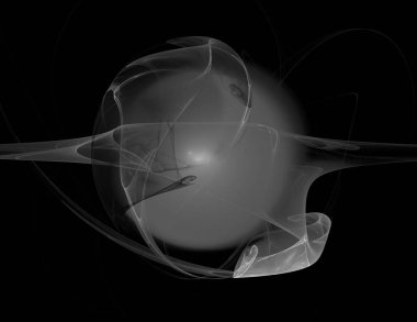 Siyah Renk Üzerine Bir Dijital Fraktal Resmi