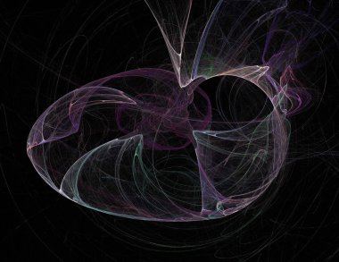 Siyah Renk Üzerine Bir Dijital Fraktal Resmi