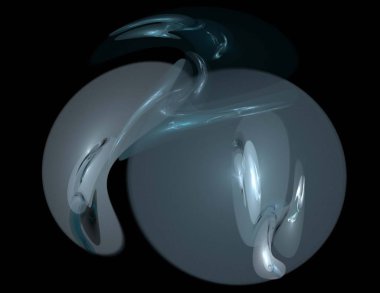 Siyah Renk Üzerine Bir Dijital Fraktal Resmi