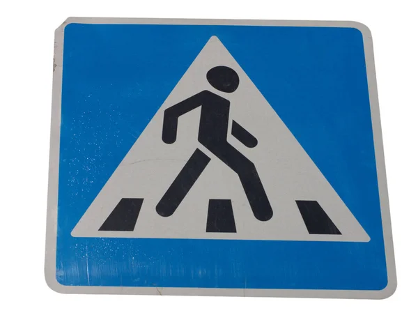 Pedestrian crossing sign on street — Stock Photo, Image
